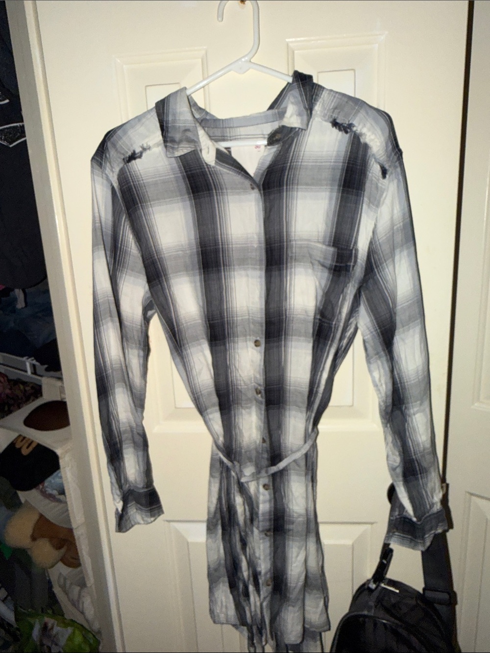 Black & White Plaid tie dress